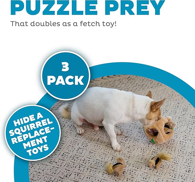 Outward Hound Squeakin’ Squirrels – 3‑Pack Plush Squeaky Dog Toys - Image 2