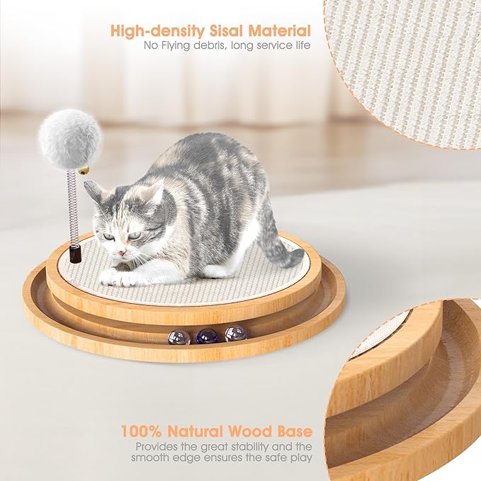 Cat Scratcher, Rolufy Cat Natural Sisal Scratching Pad, Kitten Interactive Toy - Image 5