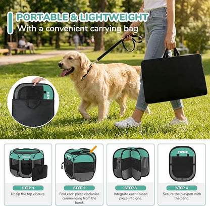 Dog Playpen, Portable Puppy Pet Crate Indoors - Image 3