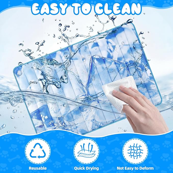 Chunful 4 Pack Dog Cooling Mat Water Injection Pet Cooling Mat - Image 5