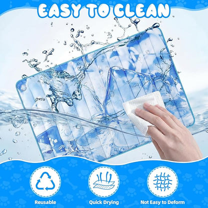 Chunful 4 Pack Dog Cooling Mat Water Injection Pet Cooling Mat - Image 5