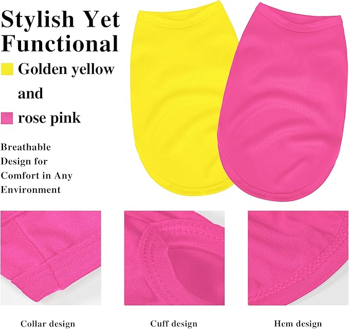 2 Pack Solid Color Dog Shirts - Image 2