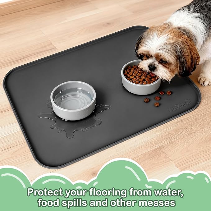 100% Waterproof Silicone Pet Feeding Mat, Warped Resistant Raised Edge BPA-Free - Image 9