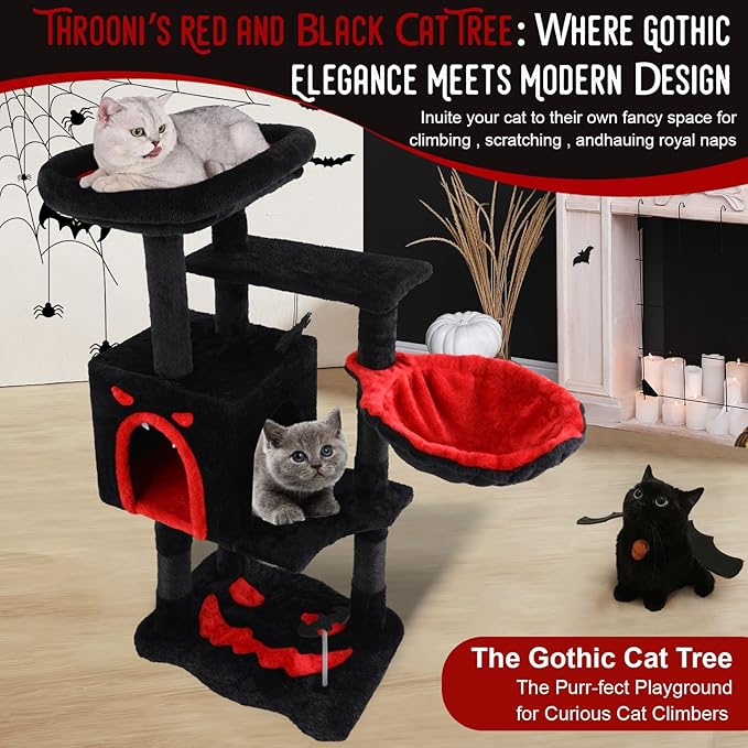 Gothic Cat Tree for Indoor Cats Large Adult, 40.5" Goth Cat Trees Tower - Image 5
