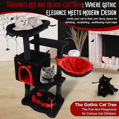 Gothic Cat Tree for Indoor Cats Large Adult, 40.5" Goth Cat Trees Tower - Image 5