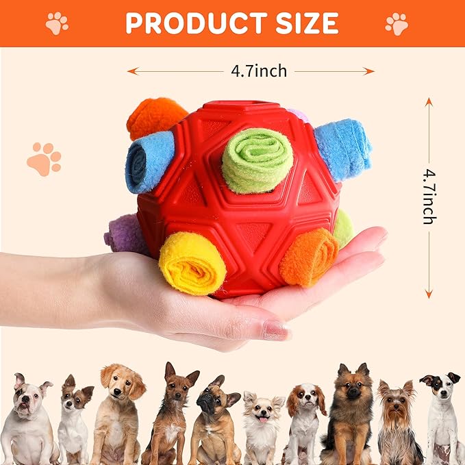 Dog Snuffle Ball Toy, Interactive Dog Puzzle Ball, Encourage Natural Foraging - Image 3
