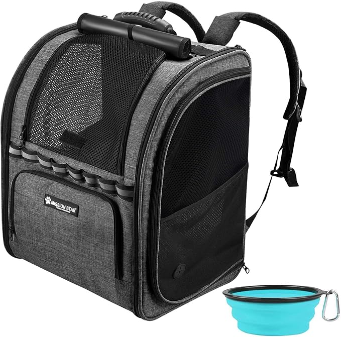 Cat Backpack Carrier with Breathable Mesh, Pet Carrier Backpack by Missionstar