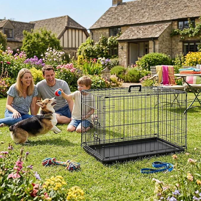 BestPet | Dog Crate | 30" | Black | Foldable Metal Kennel - Image 2