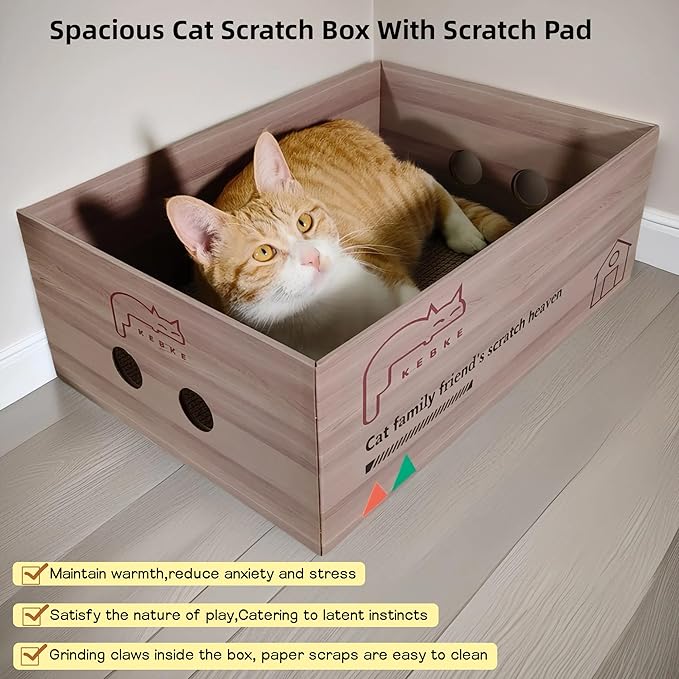 Cat Scratcher Bed 30 Inch Cat Couch Scratcher &17.5 Inch Cat Scratch Box - Image 4