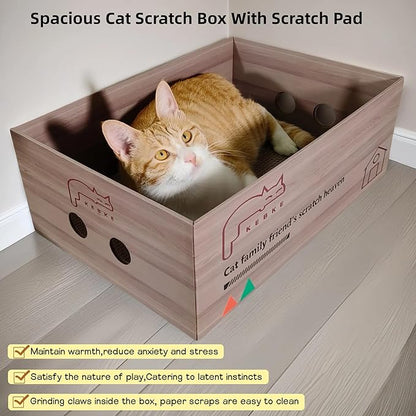 Cat Scratcher Bed 30 Inch Cat Couch Scratcher &17.5 Inch Cat Scratch Box - Image 4