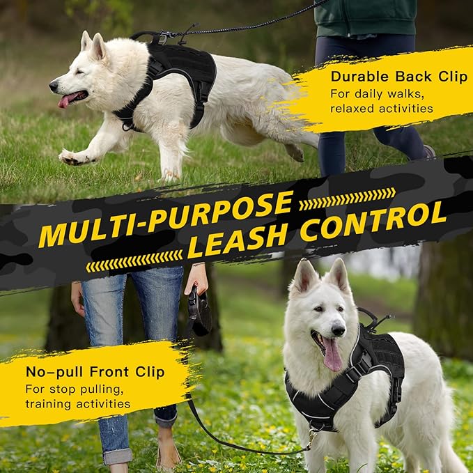 WINGOIN Black Tactical Dog Harness - Image 2