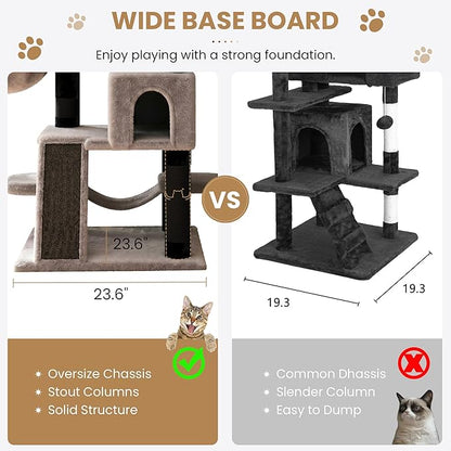 SHA CERLIN 65in Larger Cat Tree Tower Condo - Image 6