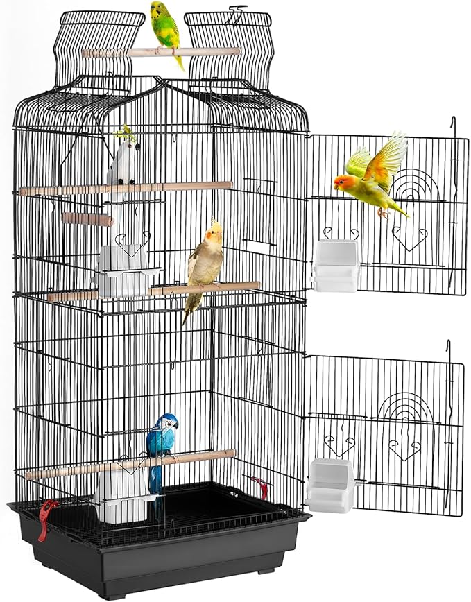 VEVOR 41-inch Open Top Large Parrot Bird Cage, Hanging Bird Cage by VEVOR