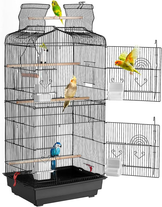 VEVOR 41-inch Open Top Large Parrot Bird Cage, Hanging Bird Cage by VEVOR