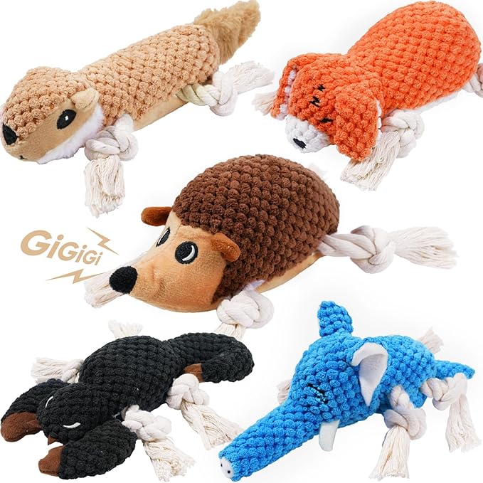 LEGEND SANDY Dog Squeaky Toys for Puppy, 5 Pack Small Dog Toys, Stuffed Animal by LEGENDSANDY