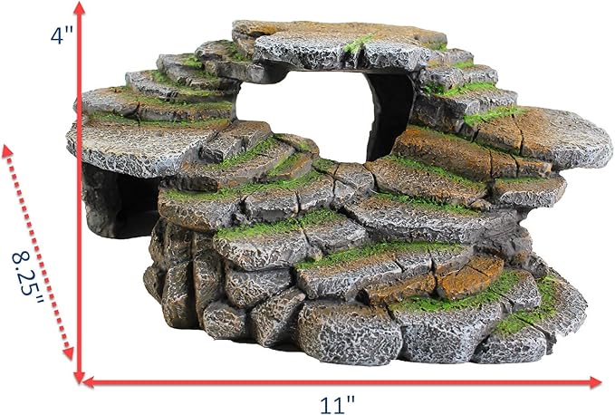 PENN-PLAX Reptology Shale Scape Step Ledge & Cave Hideout – Decorative Resin - Image 2