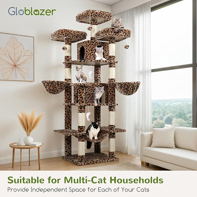 Globlazer Big Cat Tower for Indoor Cats, 80inch Cat Tower for Multiple Adult - Image 5