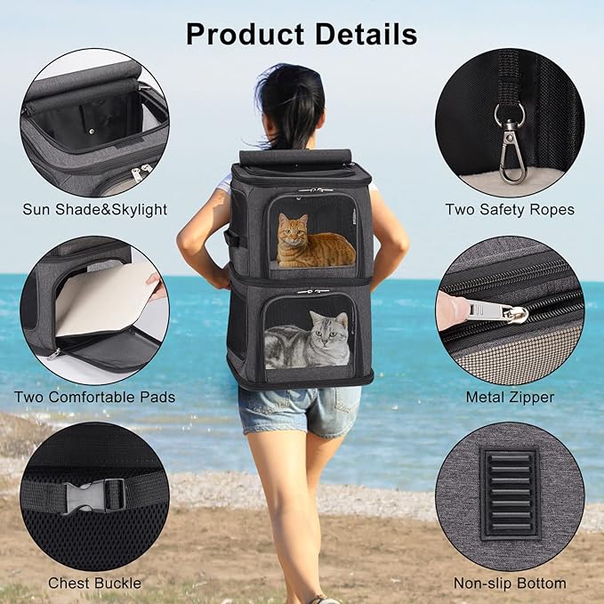 2-in-1 Double Pet Carrier Backpack - Image 5