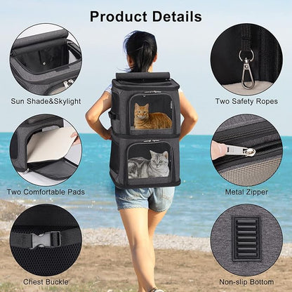 2-in-1 Double Pet Carrier Backpack - Image 5