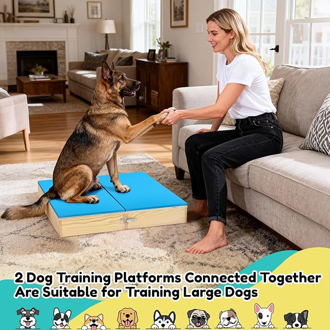 2 PCS Connectable Wooden Dog Training Platform Non-Skid Dog Place Boards - Image 7