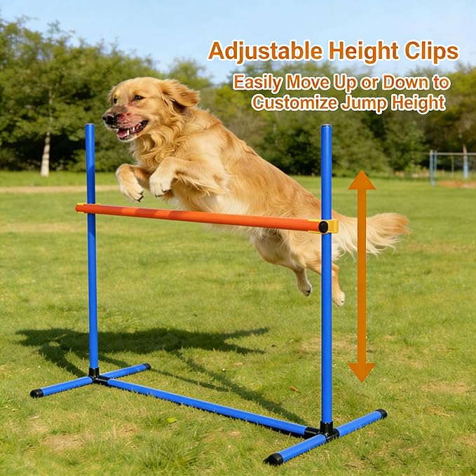 4 PCS Dog Agility Course Equipment, Adjustable Jump Bars Obstacle Training - Image 7