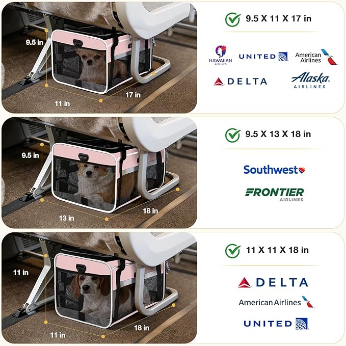 Lekereise Top-Expandable Pet Carrier 17x11x9.5 Inch Alaska Hawaiian Airline - Image 2