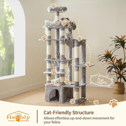 Heybly Cat Tree, 71-Inch Tall Cat Tower - Image 2
