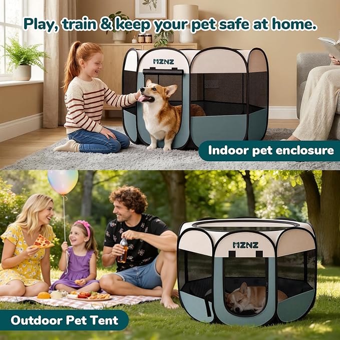 Dog Cat Playpen, Portable Puppy Pet Crate Indoors - Image 5