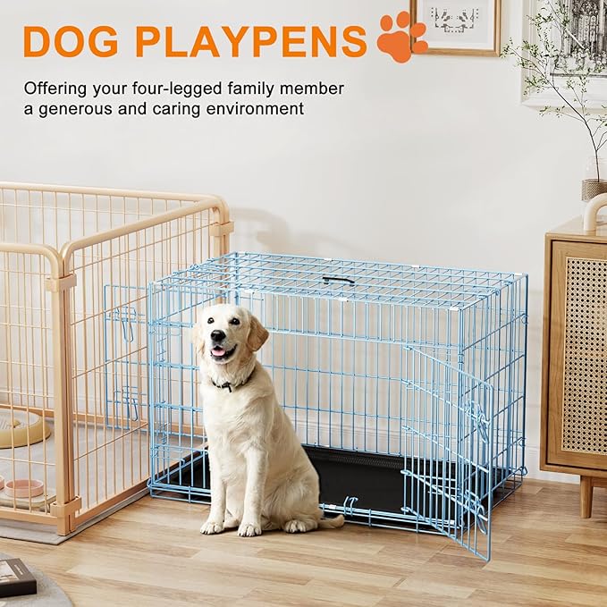 FDW Dog Crate 36inch Dog Cage Foldable Metal Kennel - Image 2
