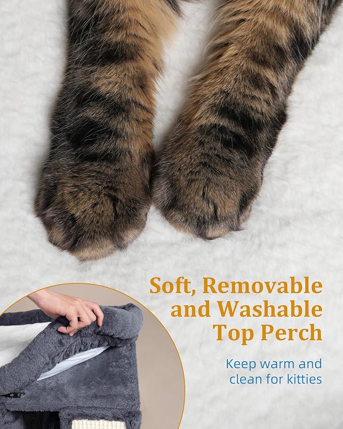 Aechonow XL Cat Tree Tower for Large Adult Cats 20 lbs+, 23x15.7Inch Perch Bed - Image 4