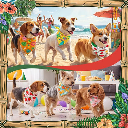 50 Pcs Summer Theme Dog Bandanas Bulk Tropical Bandanas - Image 4