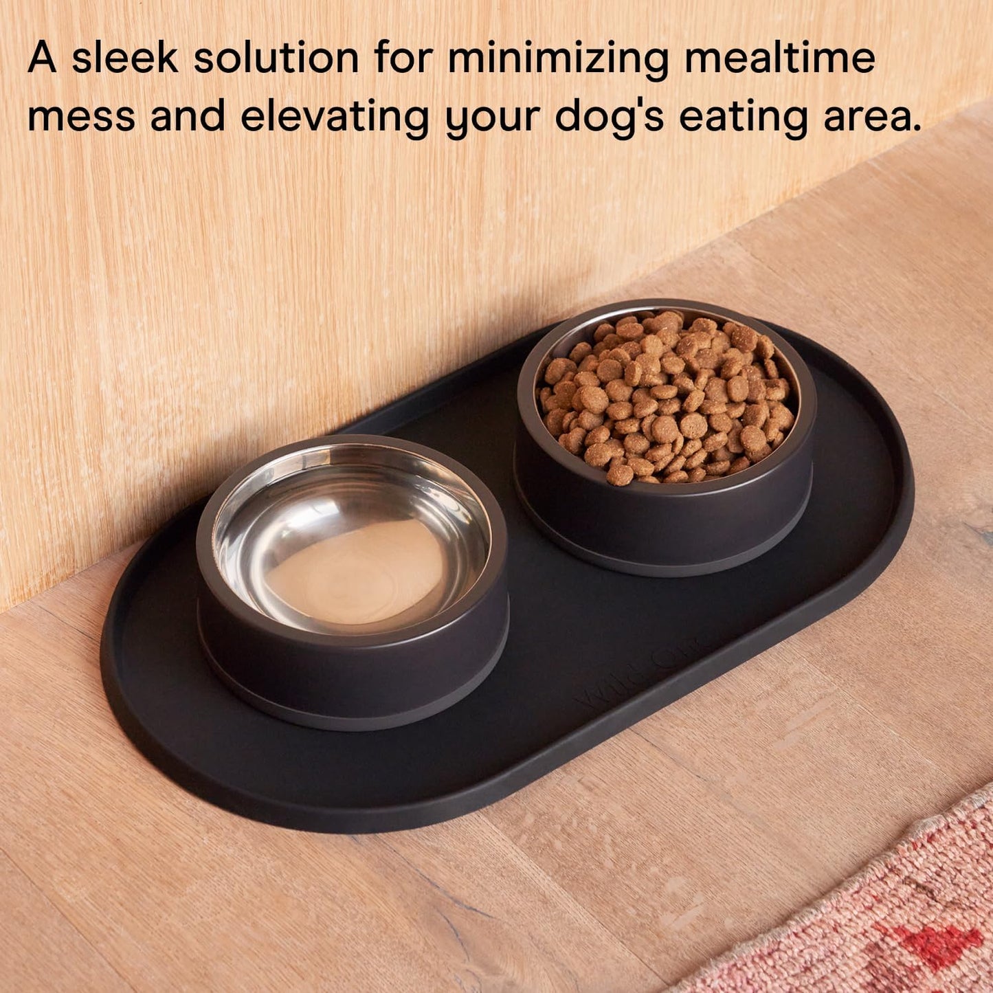 Wild One - Dog & Cat Placemat for Food & Water - Silicone, Non-Slip, Non-Toxic - Great for Travel - Standard (Lilac)