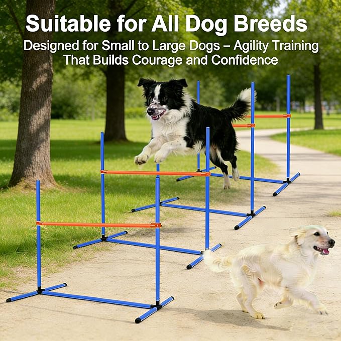 4 PCS Dog Agility Course Equipment, Adjustable Jump Bars Obstacle Training - Image 2