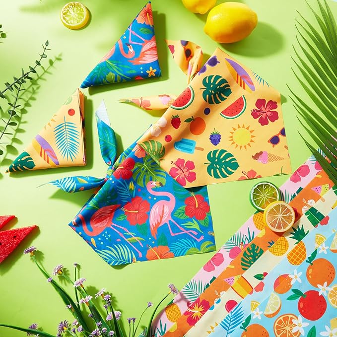 50 Pcs Summer Theme Dog Bandanas Bulk Tropical Bandanas - Image 5