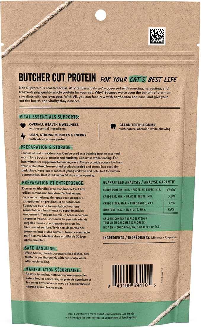 Vital Essentials Freeze Dried Minnows Cat Treats | Single Ingredient | Premium - Image 2
