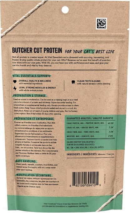 Vital Essentials Freeze Dried Minnows Cat Treats | Single Ingredient | Premium - Image 2