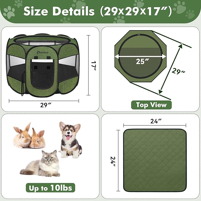 Dog Cat Playpen Indoor Outdoor for Puppy Pet Dogs Cat Recovery After Surgery - Image 6