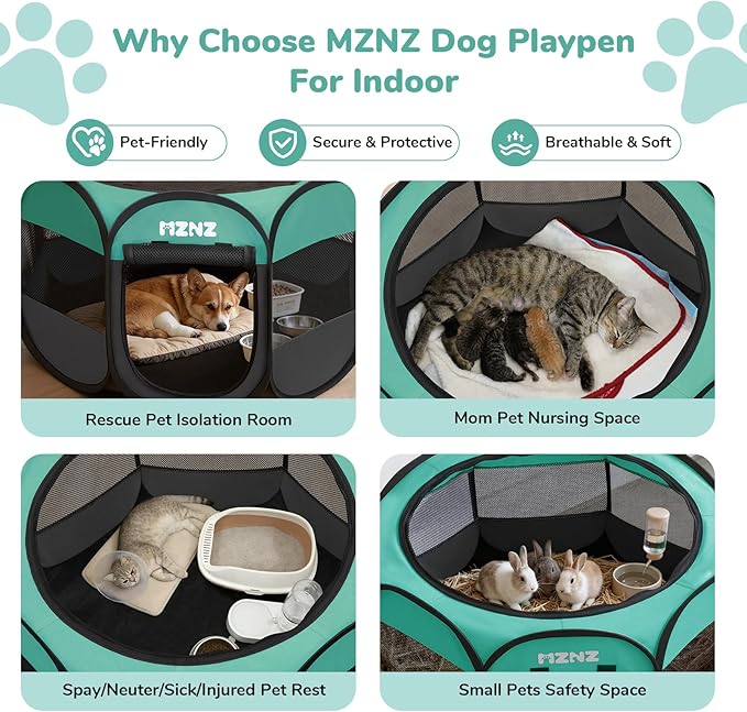 Dog Playpen, Portable Puppy Pet Crate Indoors - Image 4