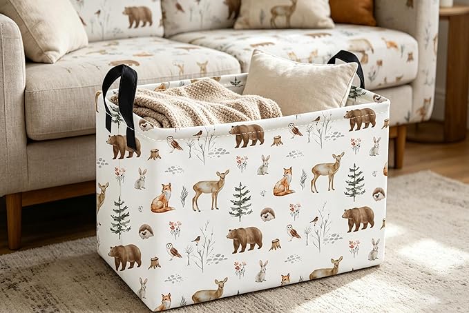 Essme Rectangular Animal Basket, Kids Storage Bins Organizer - Image 5