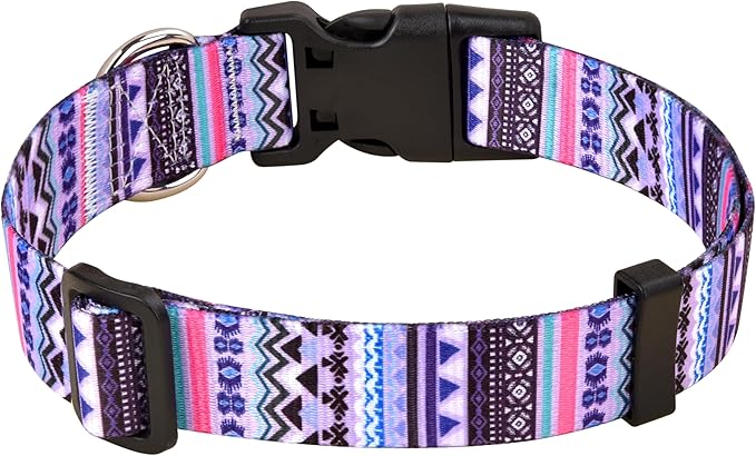 Mihqy Dog Collar with Bohemia Floral Tribal Geometric Patterns - Image 2