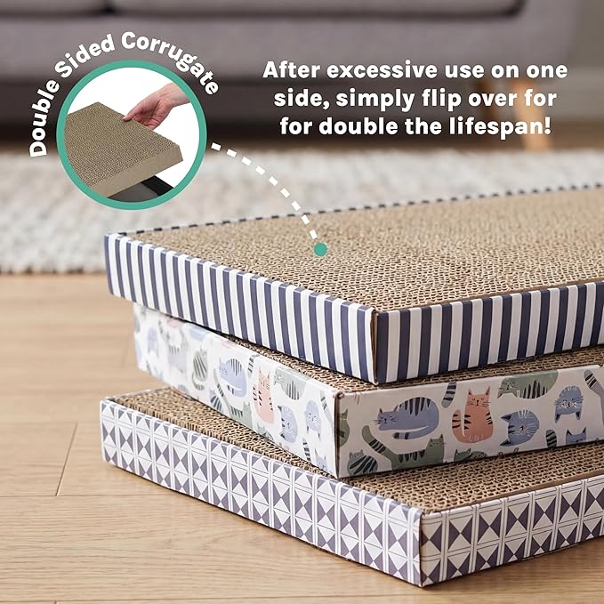 Kitty City 3-Pack XL Double Sided Corrugate Cat Scratcher Pads - Image 6