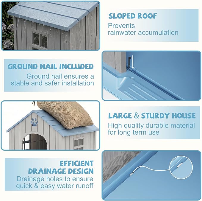 EFU Small Dog House Outdoor Indoor, Waterproof Dog House - Image 4
