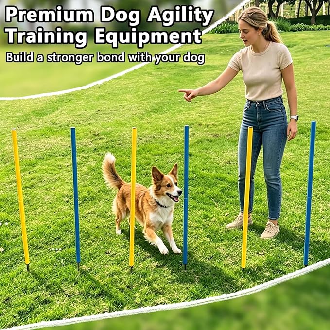 Dog Agility Weave Poles Set, 6-Piece Durable Slalom Weave Poles - Image 4