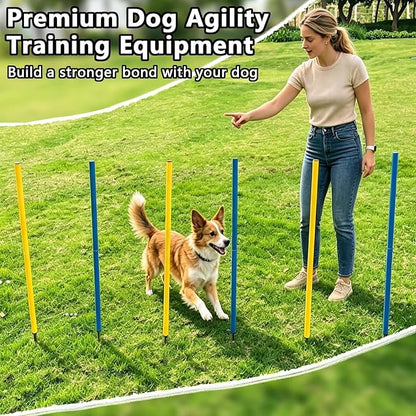 Dog Agility Weave Poles Set, 6-Piece Durable Slalom Weave Poles - Image 4