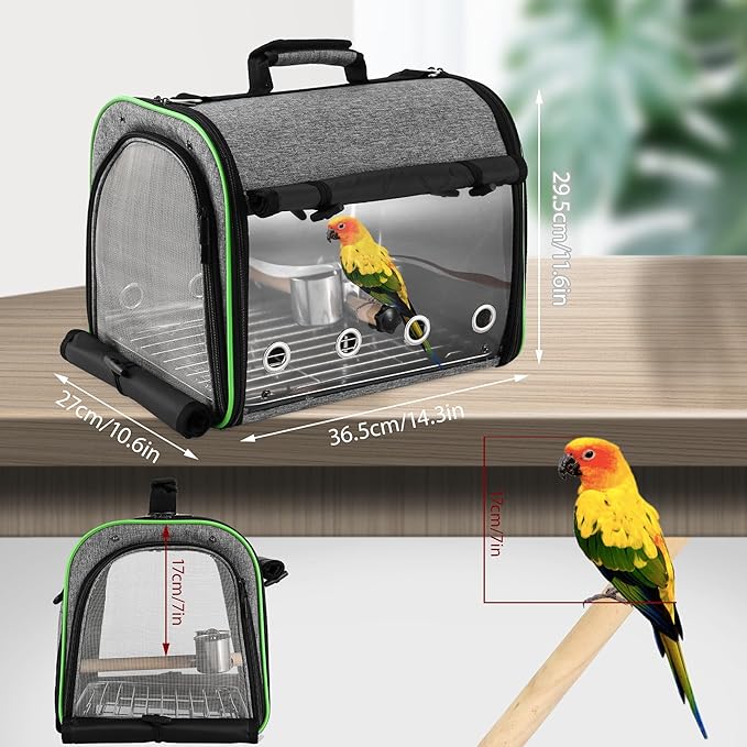 Bird Carrier Bag Bird Travel Cage Indestructible Stainless Steel Mesh, Bag - Image 6