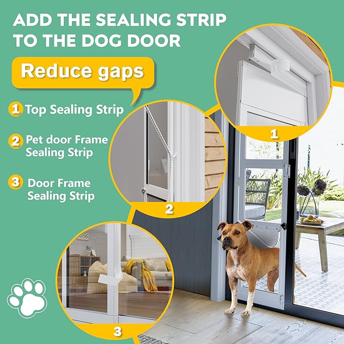 3 Flap Large Dog Door for Sliding Glass Door, Openable Pet Door for Sliding - Image 8