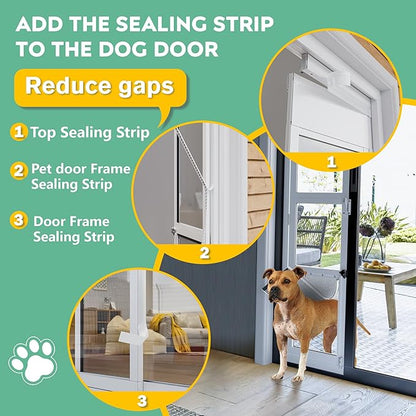 3 Flap Large Dog Door for Sliding Glass Door, Openable Pet Door for Sliding - Image 8