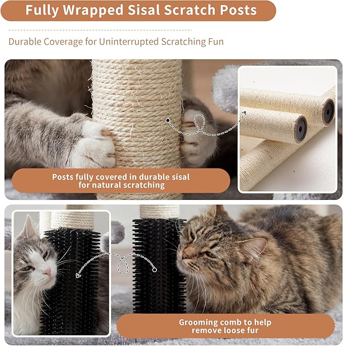 Heybly Cat Scratching Post, Small Cat Tree Tower - Image 4