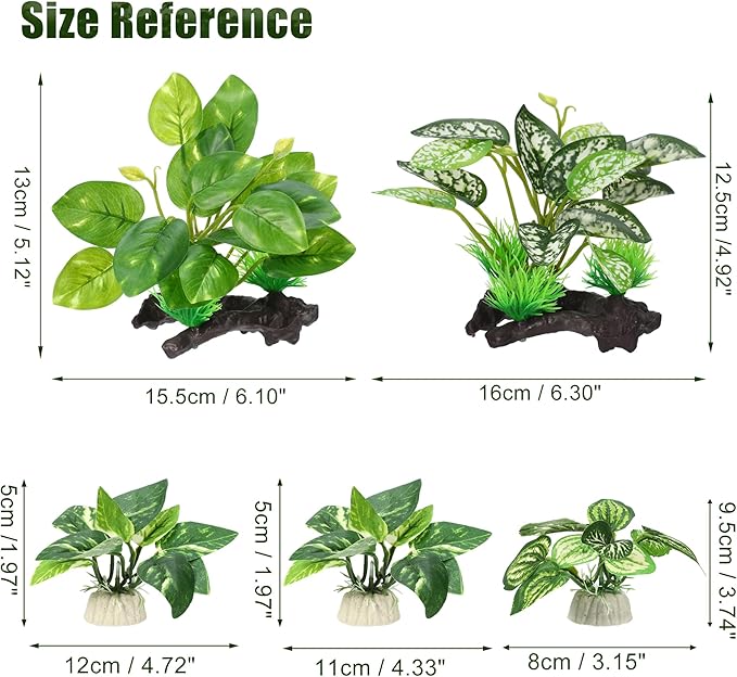 Aquarium Plastic Plants, Driftwood Betta Silk Plants, Silk Plants Aquarium Set - Image 3