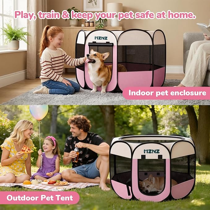 Dog Playpen, Portable Puppy Pet Crate Indoors - Image 5